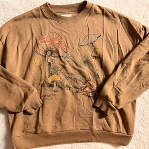 American Eagle Outfitters Brown Graphic Sweatshirt